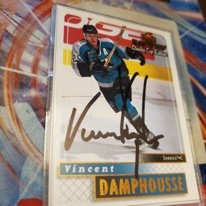vincent damphousse 1999-00 upper deck mvp stanley cup edition #156 signed